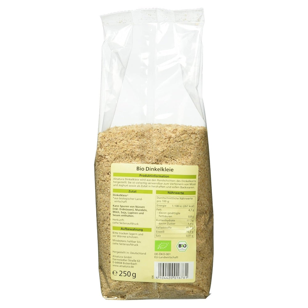 Bio Dinkel-Kleie, 250G Cereal Naty Shop