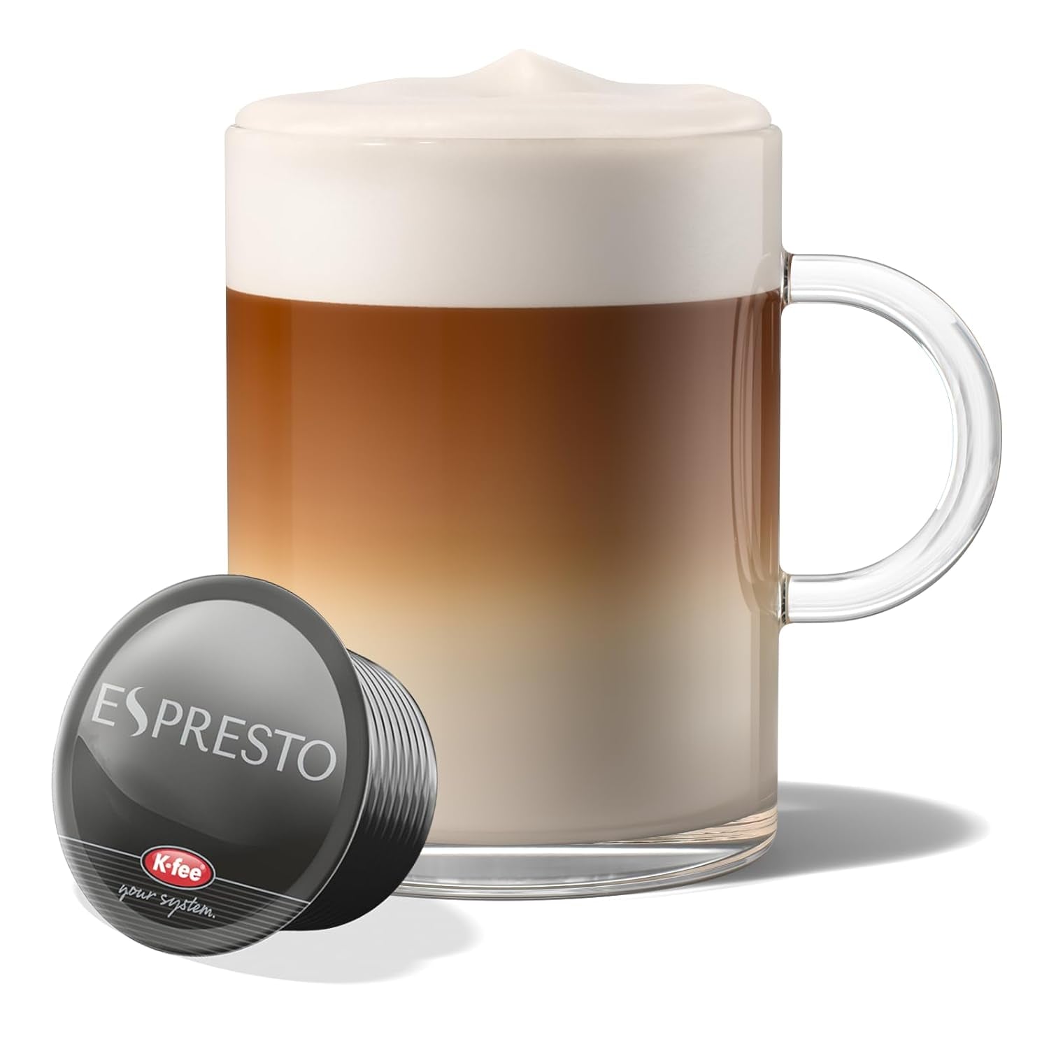 ESPRESTO Latte Macchiato Typ Vanille, kompatibel mit K-fee & ALDI EXPRESSI*, RFA zertifiziert, süß & harmonisch, 48 Kaffee-Kapseln & 48 Milch-Kapseln