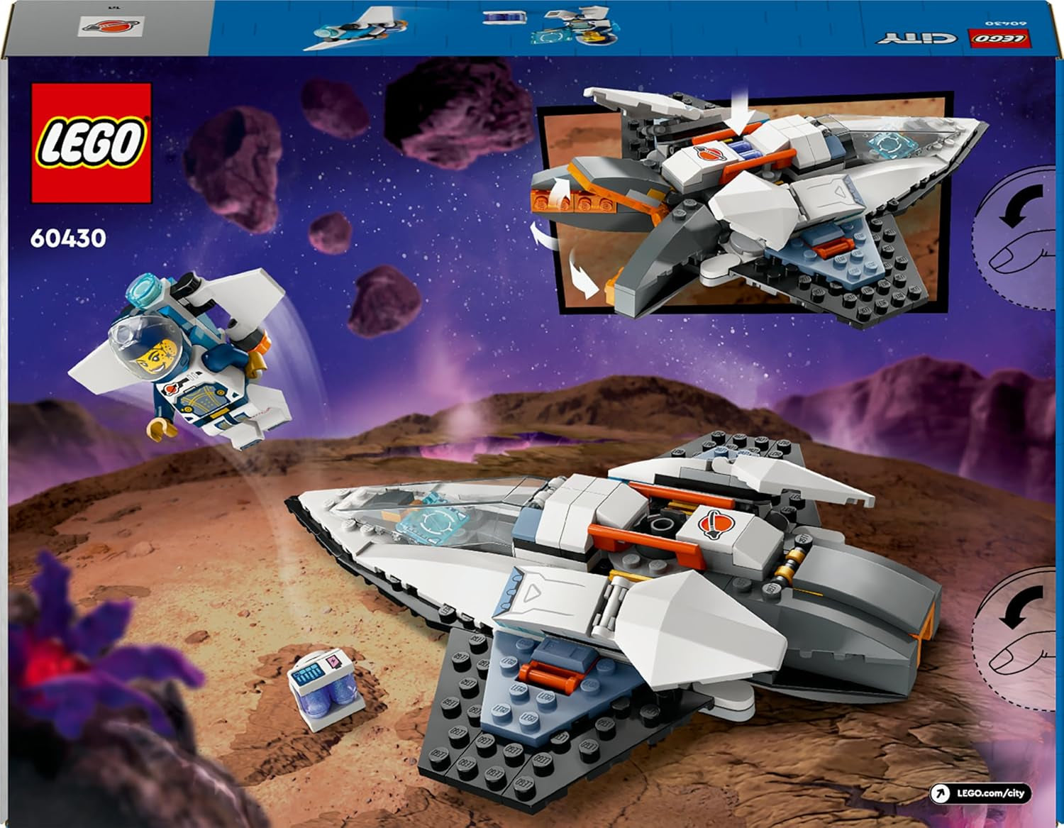LEGO City Raumschiff, Weltraum-Spielzeug mit Space Shuttle für Kinder zum Baen, Jungen und Mädchen ab 6 Jahren, Set mit Astronaut-Figur 60430