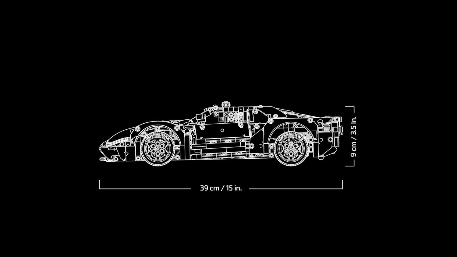 LEGO 42154 Technic Ford GT 2022 Auto-Modellbausatz für Erwachsene, Supercar im Maßstab 1:12 mit authentischen Merkmalen, fortschrittliches Sammlerset
