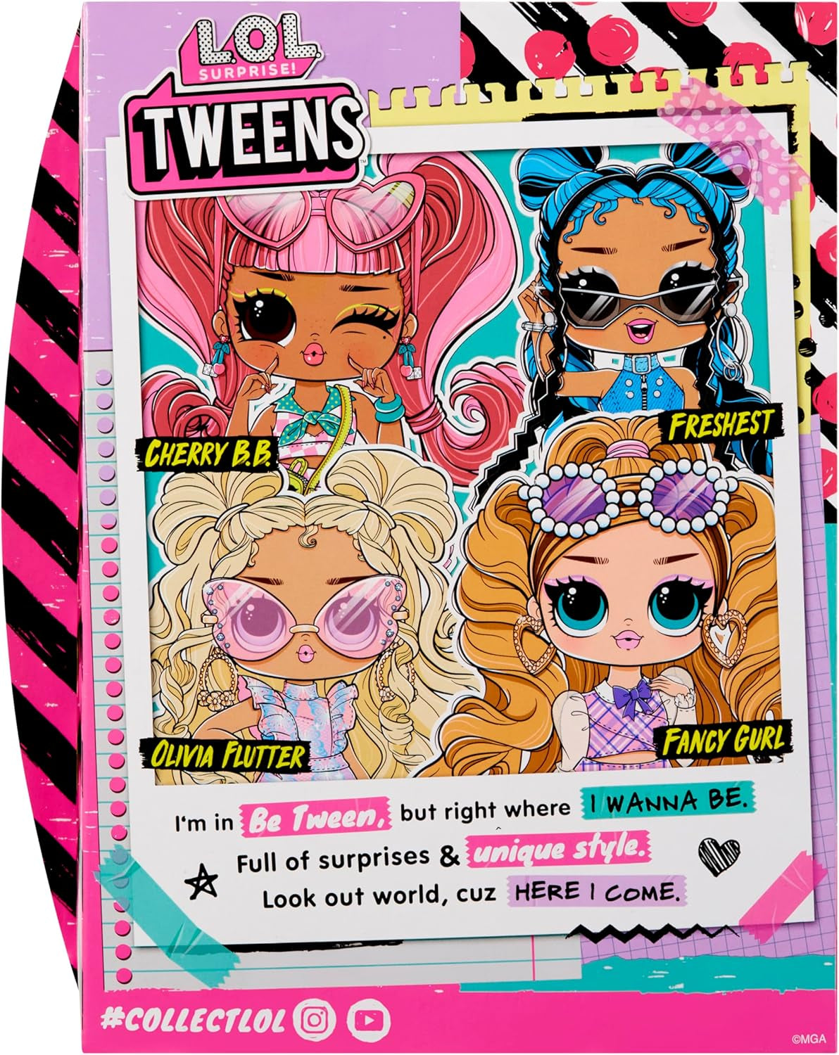 LOL Surprise! Păpușă Tweens Core - Fancy Girl - Include 1 păpușă la modă cu ținută și accesorii, 4 articole de colecție, Rose