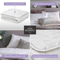 Boutique Silk Comforter, Luxury Bedding, Machine Washable (13.5 Tog, Double) Naty Shop Duvets & Quilts