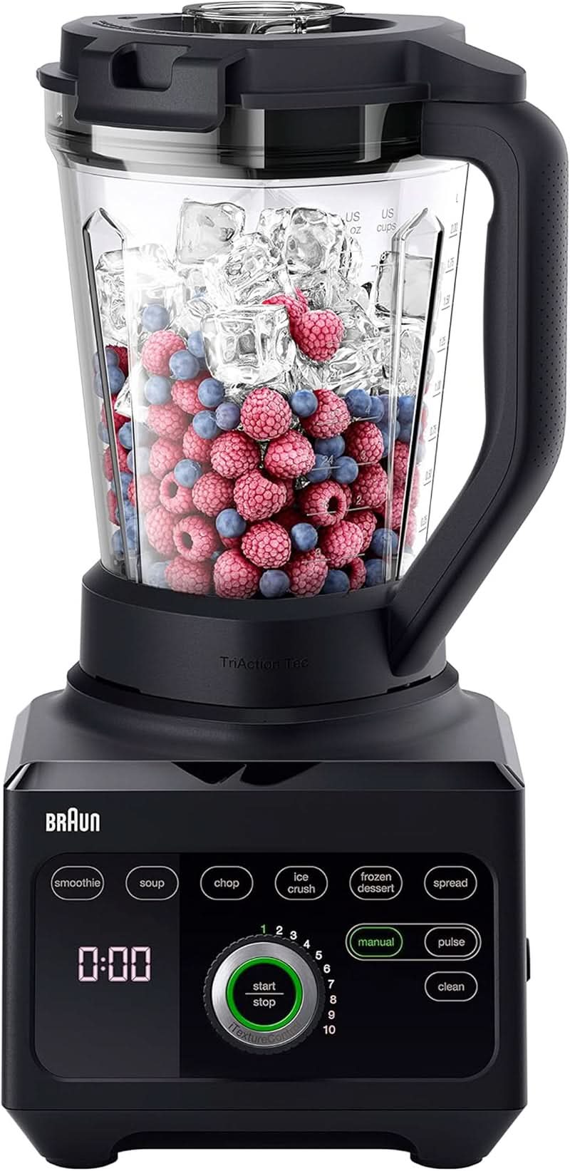 Braun Hochleistungsmixer Powerblend 9 JB9040 – Standmixer Mit Glas-Mixkrug, 18 Mixprogramme, 10 Geschwindigkeiten + Pulsefunktion, Heiße Suppen Funktion, Reinigungsprogramm, Stampfer, 1600 W, Schwarz Kitchen Naty Shop