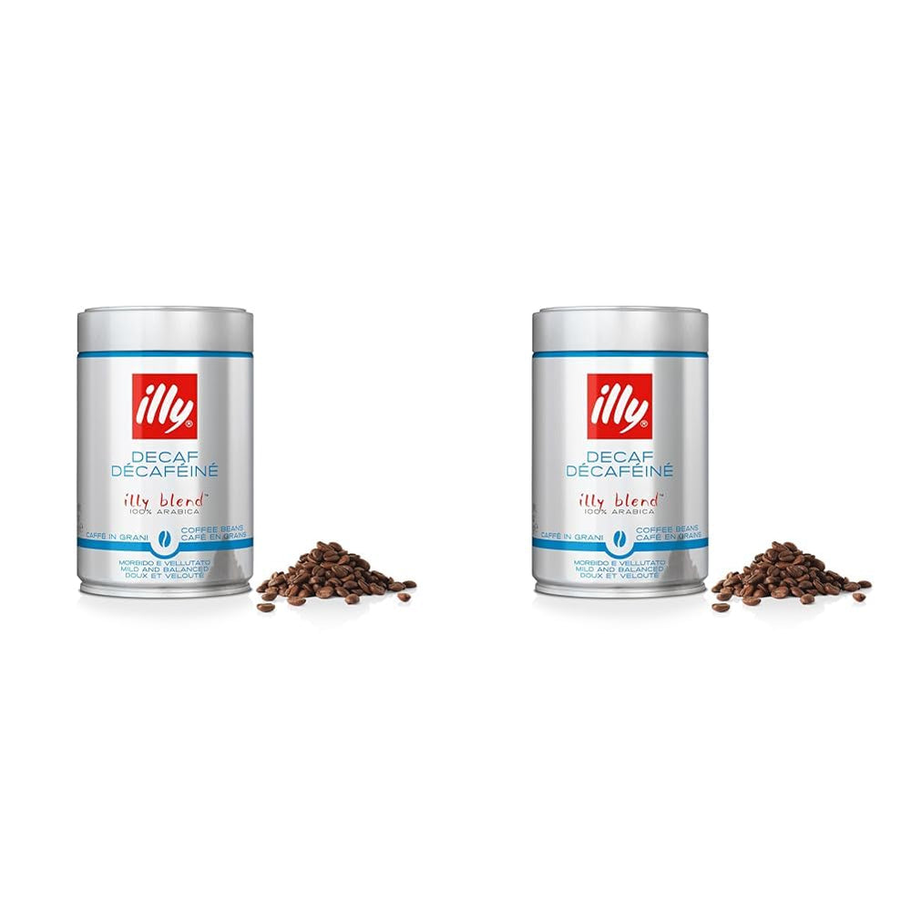 illy Kaffee, Kaffeebohnen Entkoffeiniert - Dose zu 250 g (Packung mit 2)