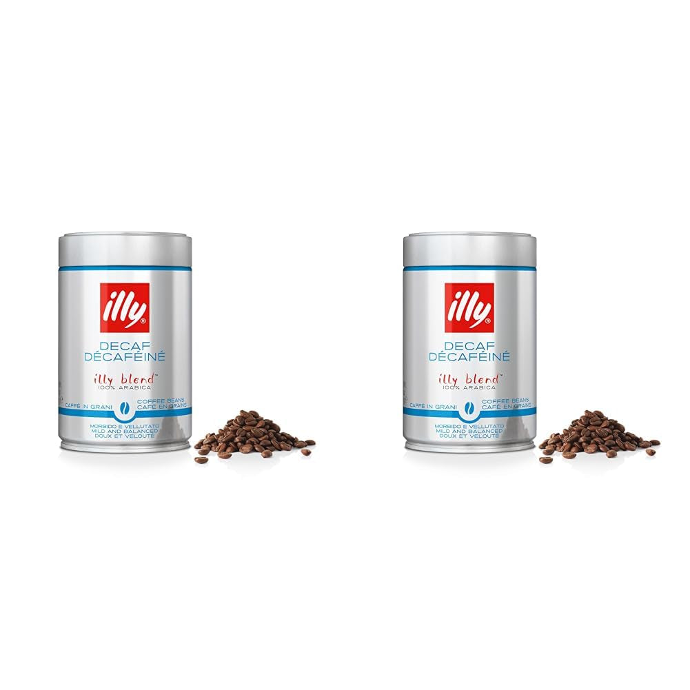 illy Kaffee, Kaffeebohnen Entkoffeiniert - Dose zu 250 g (Packung mit 2)