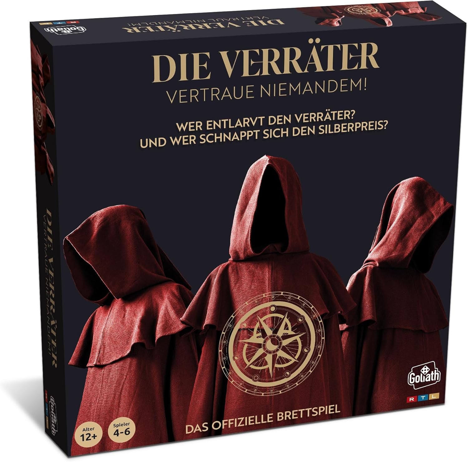 Goliath: Traitors, board games for kids ages 12 and up, party games for 4-6 players, the game is based on the TV series of the same name