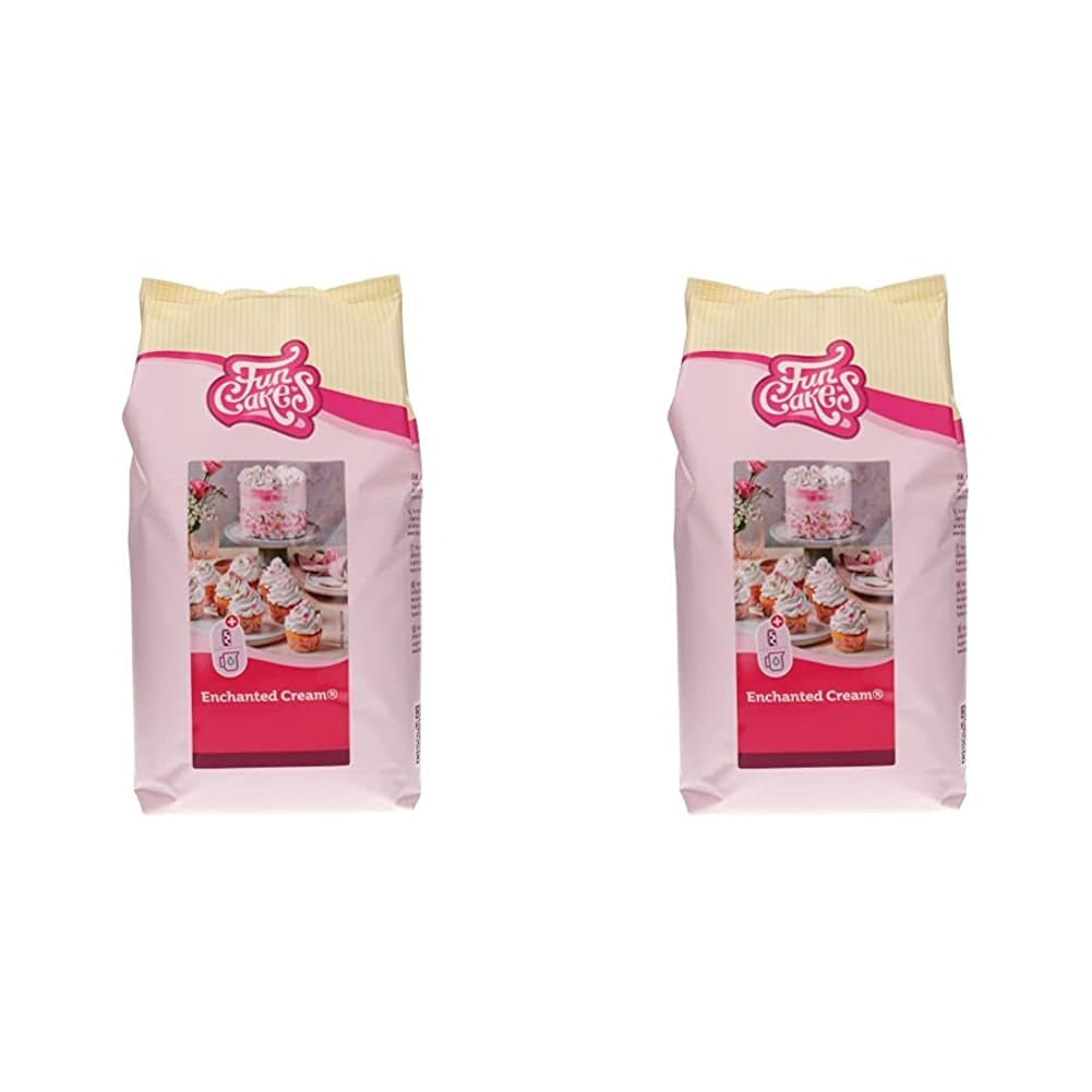 Funcakes Mix Für Enchanted Cream®: Einfach Zu Berübenende, Sehr Leichte Und Fauschige Schneeweiße Creme, Perfekt Zum Füllen Und Abdecken Von Kuchen Oder Als Belag Für Cupcakes, Halal., 900 G Mix for baking and cooking Naty Shop 4 Kg (Packung Mit 2) Vanille