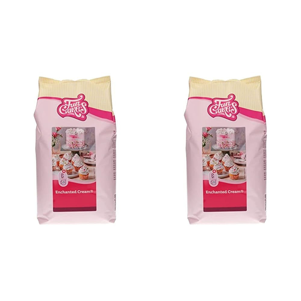 Funcakes Mix Für Enchanted Cream®: Einfach Zu Berübenende, Sehr Leichte Und Fauschige Schneeweiße Creme, Perfekt Zum Füllen Und Abdecken Von Kuchen Oder Als Belag Für Cupcakes, Halal., 900 G Mix for baking and cooking Naty Shop 4 Kg (Packung Mit 2) Vanille