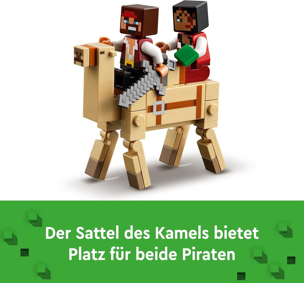 LEGO Minecraft The Pirate Ship Voyage Squid and Camel Pirate Figure Toy Ship Building Role Play Gift for Boys and Girls 8 Years Old 21259 Building Sets Besuche den LEGO-Store