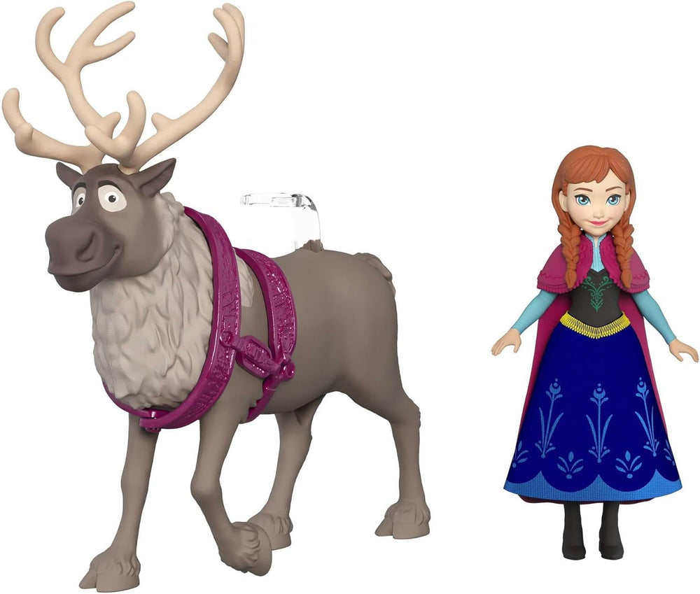 Mattel DISNEY The Ice Queen Anna & Sven Doll and Animal Figure, Inspired by the Animated Characters, Movable Limbs, Detachable Skirt and Cape, for Kids 3 Years and Up, HLX03 Naty Shop Dolls