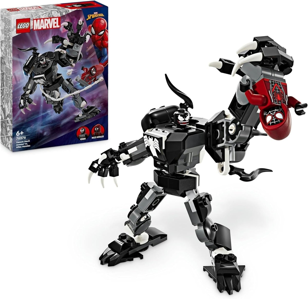 LEGO Marvel Venom Mech Vs. Miles Morales Movable Action Figures for Kids Spider-Man Set with Superhero Duel Mini Figures Toy Gift for Boys and Girls 6 Years Old 76276 Building Sets Besuche den LEGO-Store Single