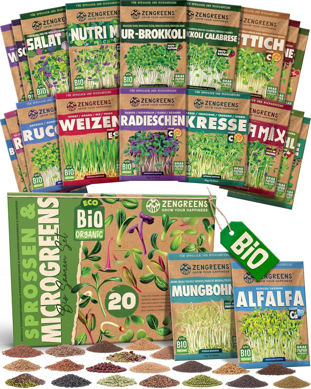 Bio Wintergemüsesamen Im 20Er Set - 20 Winter Gemüse Samen Für Den Einfachen Anbau Im Garten, Balkon Oder Hochbeet - Pflanzensamen - Saatgut
