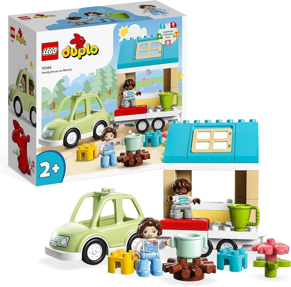LEGO 10986 DUPLO At Home On Wheels, toy car with large bricks, figures and toy car for boys and girls from 2 years old, develops fine motor skills Building sets Besuche den LEGO-Store Singur
