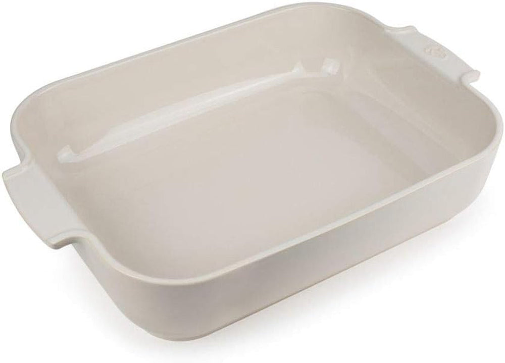 Peugeot Appolia Rechteckige Auflaufform Mit Griffen, Keramik, Schiefer / Grau, 8.3X40.5X27.2 Cm, Fassungsvermögen: Ca. 4 L, 60022 Molds and trays for baking Naty Shop Ecru