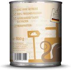 MjAMjAM - Hrană umedă premium pentru pisici - plăcere pură cu carne - pui suculent, pachet de 6 (6 x 800 g), fără cereale cu extra carne