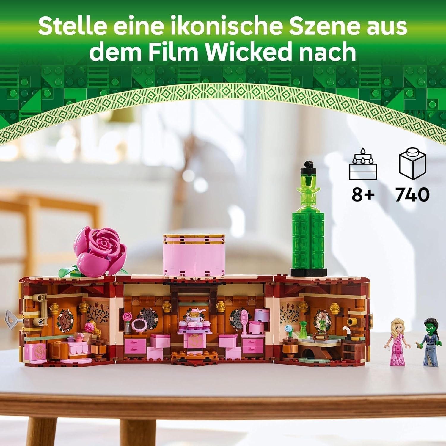 LEGO Wicked Glinda and Elphaba's Bedroom - Dollhouse with 2 mini Witches of Oz dolls, cool accessories including flowers and outfits - Creative toy for girls 8+ and fans - 75683 Building sets Besuche den LEGO-Store