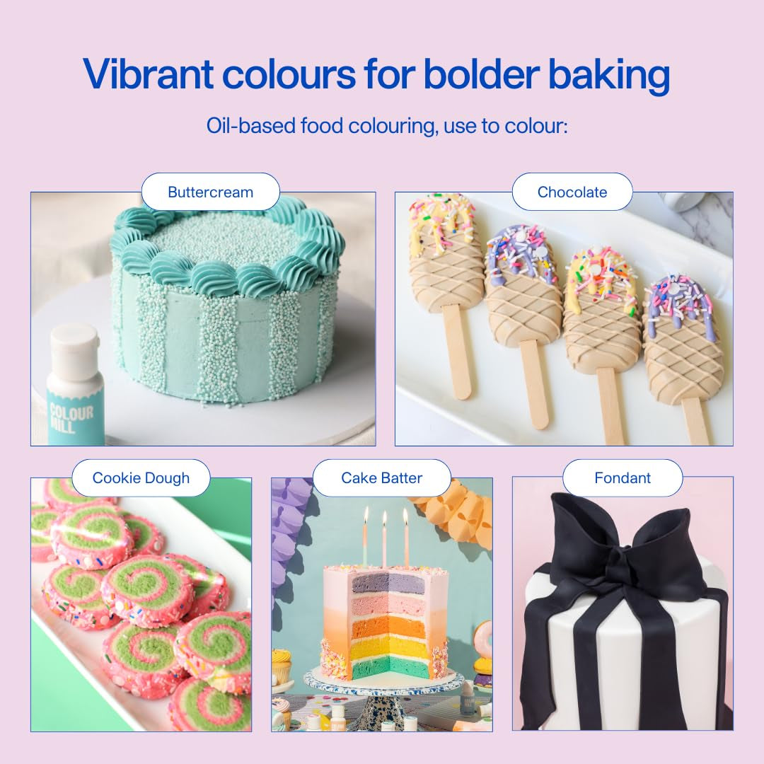 Colorant alimentar pe bază de ulei Colour Mill, amestec de ulei Merlot - Colorant alimentar pentru ciocolată, fondant, brioșe, prăjituri, copt, macaroane - Colorant alimentar pentru decorarea torturilor - 100 ml