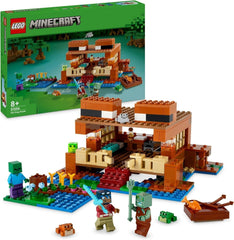 LEGO Minecraft The Frog House, toy house with figures including zombie, slime and drowning man, plus accessories such as toy boat and workbench, gift for boys and girls from 8 years old 21256 Building sets Besuche den LEGO-Store Single
