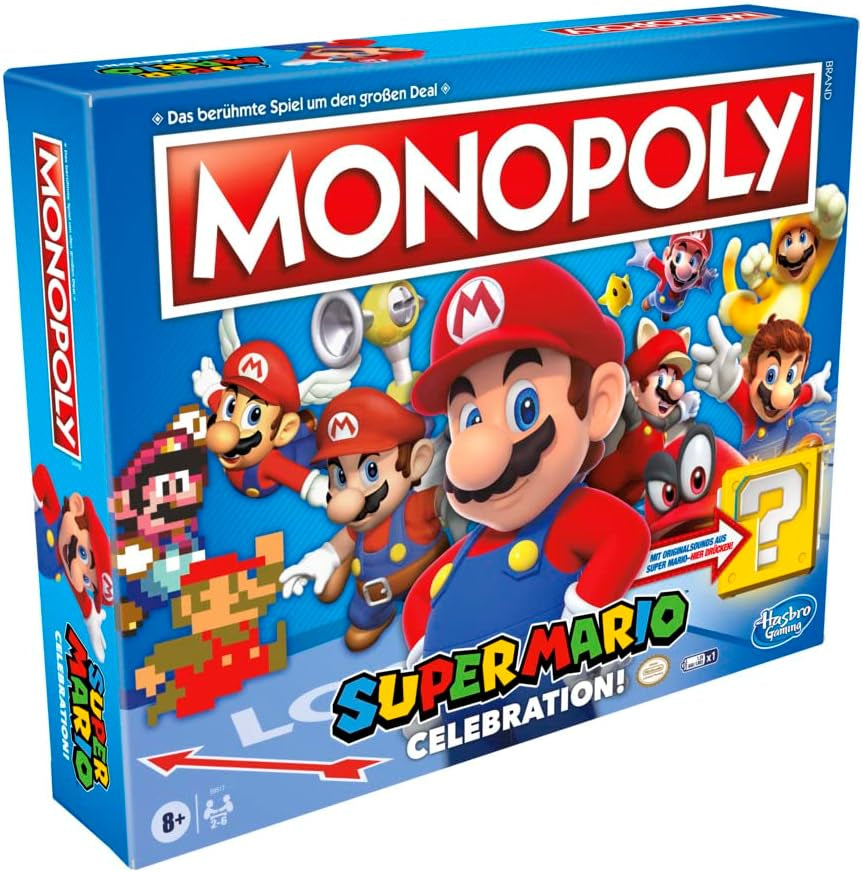 E9517100 Super Mario Celebration Board Game for Super Mario fans ages 8 and up with video game sound effects, Multi, Standard