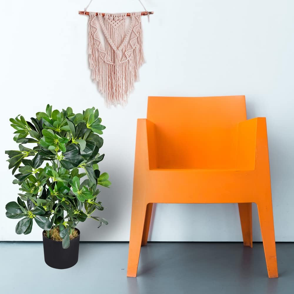 Decovego Schefflera Kunstpflanze, Künstliche Strahlenaralie 60 Cm, Robustes Kunststoffmaterial, Für Innenbereiche, Pflegeleichte Deko