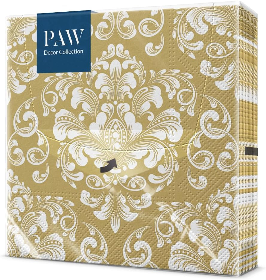 PAW - Șervețele gofrate 3 straturi (33 X 33 Cm) I 20 bucăți I Perfect pentru zile de naștere, petreceri, nunți, comuniuni, sărbători I Decorațiuni de masă Șervețele din hârtie texturată I Inspirație modernă (Hortensia)