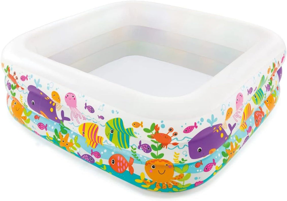 Intex 57471NP - Acvariu gonflabil, vinil, multicolor, 159x159x50 cm