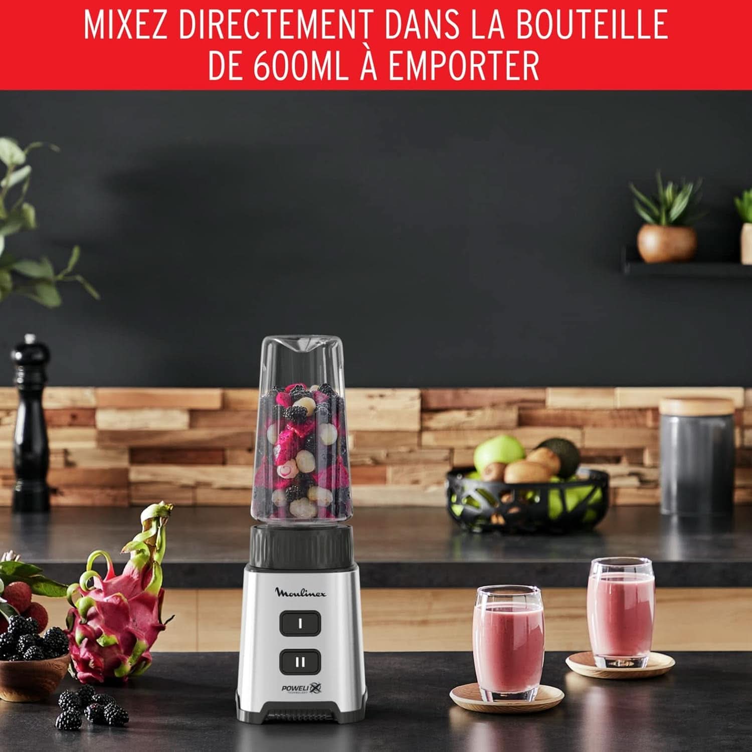 Blender Pulseo LM17GD, 400 W, 4 blades, 700 Ml, Portable container 600 Ml Kitchen Naty Shop