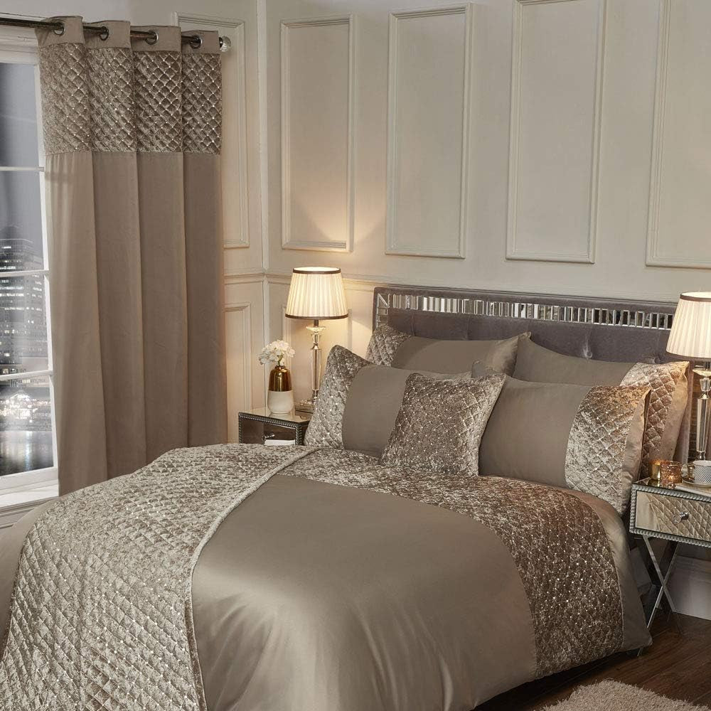 Emma Barclay Glamor bedding set for double bed, mink, polyester, cream Emma Barclay Beds and Duvets