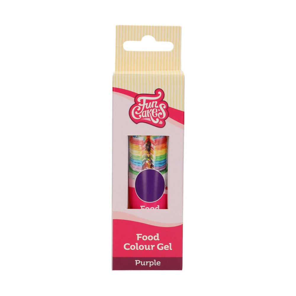 Funcakes Food Color Gel Violet: Colorant alimentar foarte concentrat pentru aluat, cremă, fondant și marțipan. Dozare ușoară. Picătură individuală pentru a crea culori vibrante. Halal. 30 g.