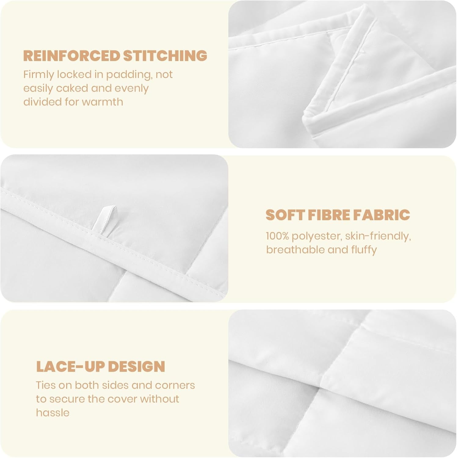 Good Nite Double Duvet, 4.5 Tog, Summer Duvet, Double Duvet, White, Quilt, Poliester, Soft And Lightweight And Machine Washable With Corner Bands (Double Bed 200 X 200 Cm) Plapumi si pilote Naty Shop