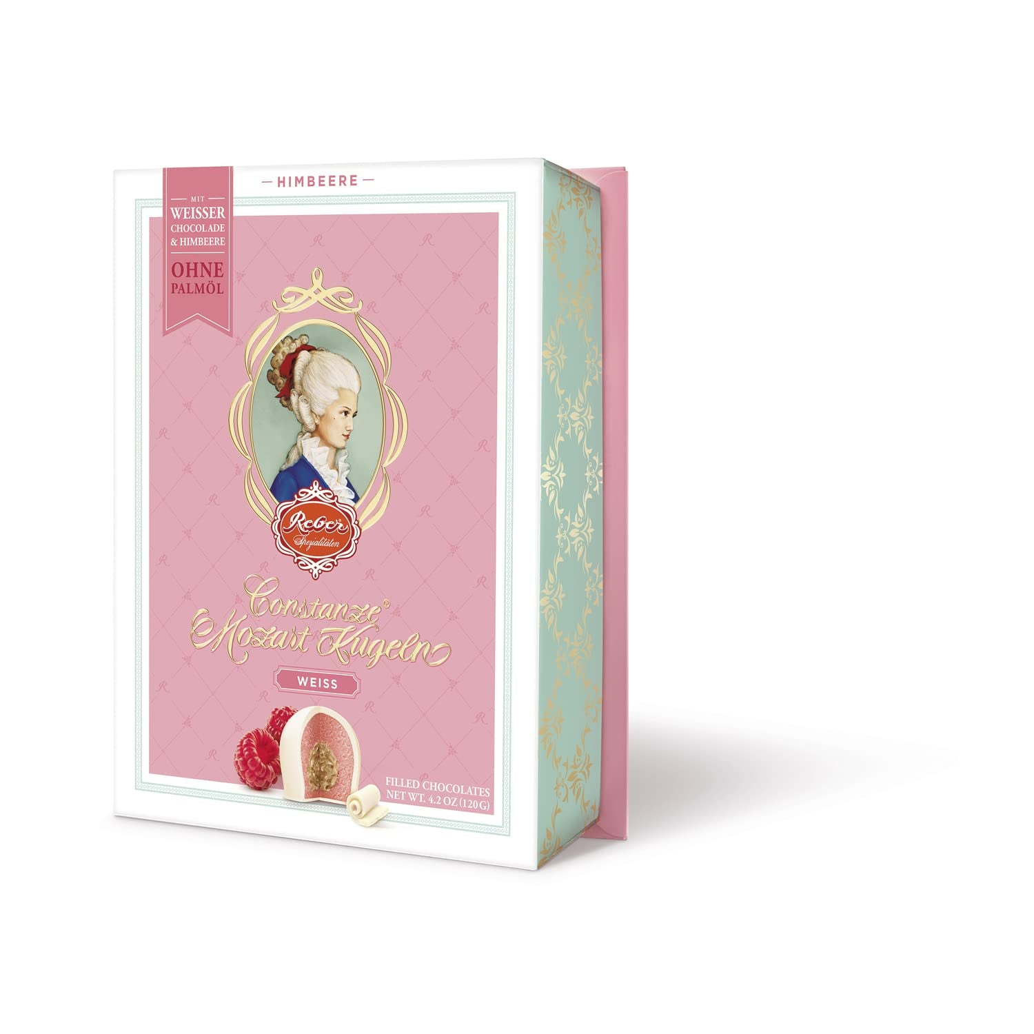 Reber Mozart balls with dark chocolate, pack of 6 with marzipan and nougat, vegan - 1 x 120 g
