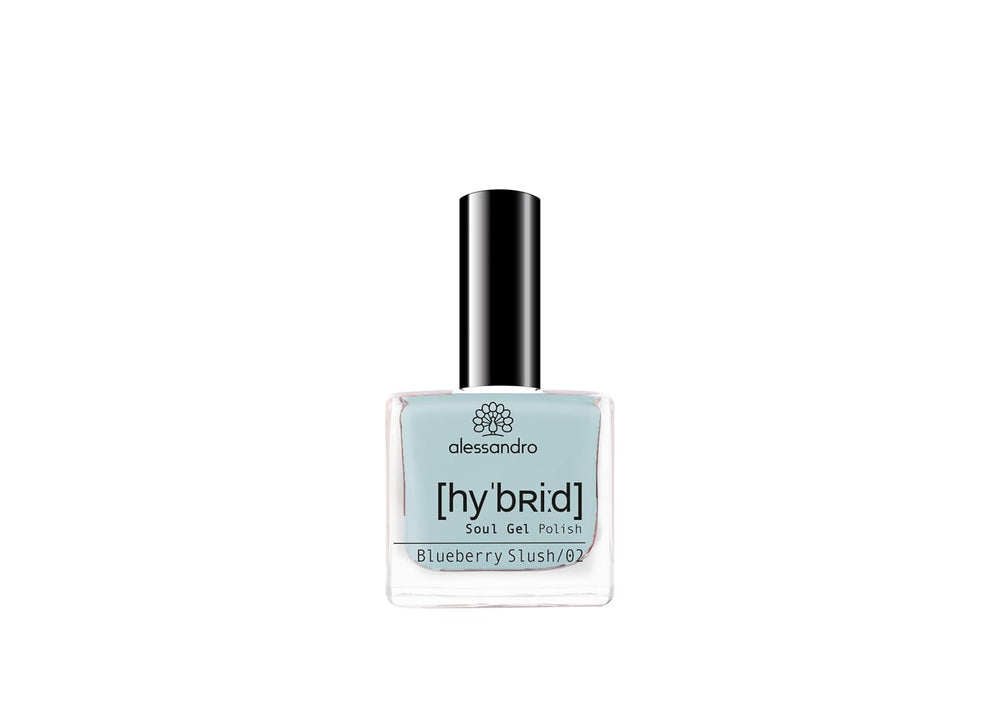 HYBRID nail polish alessandro Blueberry Slush - pastel blue - Perfect nails in just 3 steps, without LED - lasts up to 10 days! 8 ml