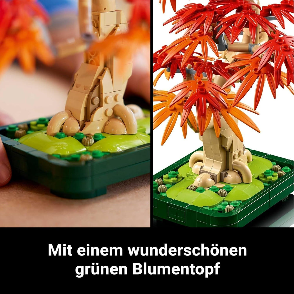 LEGO Botanicals Japanese red maple - Bonsai tree - Artificial plant kit with red and orange leaves, plus bowl - Home decor - Gift idea for adults - 10348 Building sets Besuche den LEGO-Store