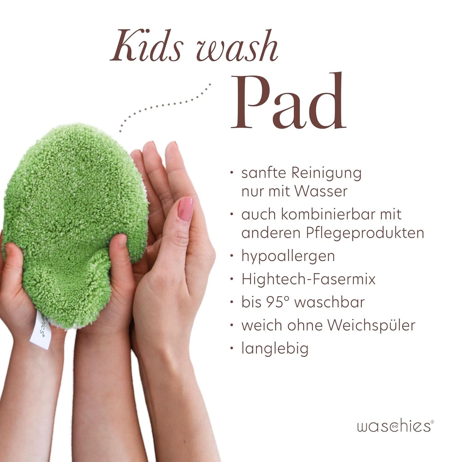 Waschies KIDS baby and child wash pads, for cleaning with water only, reusable Mother and Child Naty Shop