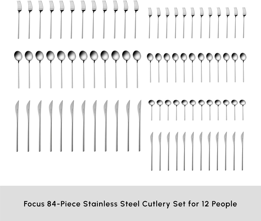 Karaca Focus Elegance, 84-piece cutlery set, 12 people Kitchen Naty Shop