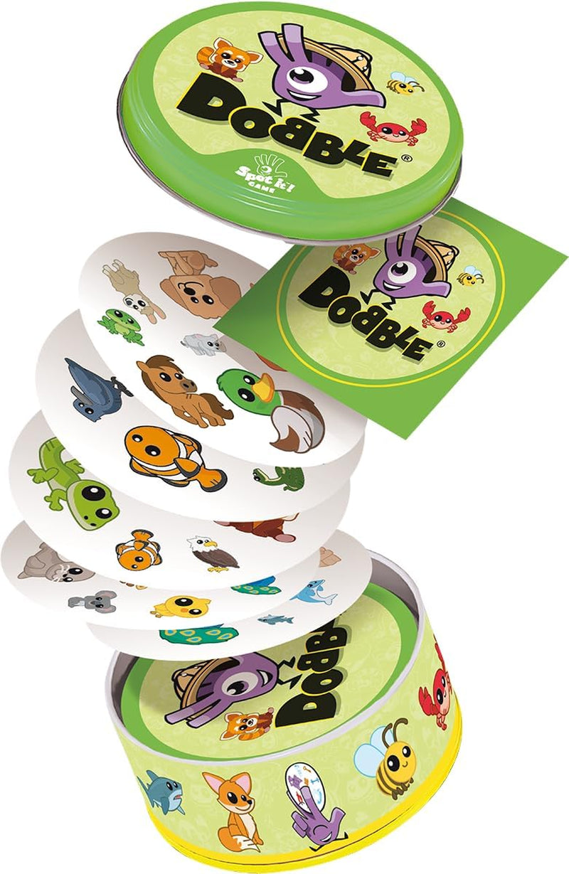 Zygomatic, Dobble Kids, Eco-Sleeves, Kids Game, Card Game, 2-8 Players, Ages 4+, 15 Minutes, German