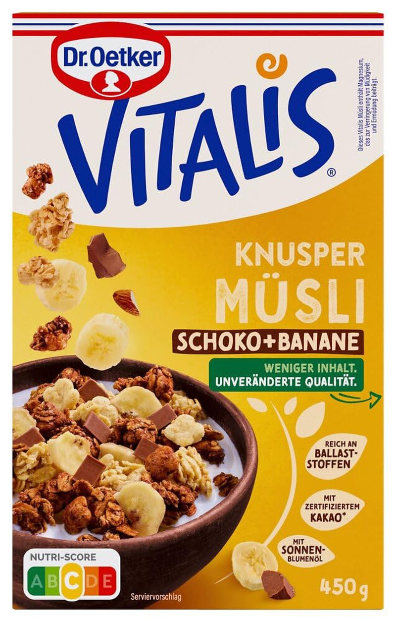 Dr. Oetker Vitalis Crunchy Honeys: Honey Crunchy Muesli for Breakfast and Snacks, 5 Pack (5 x 600g)