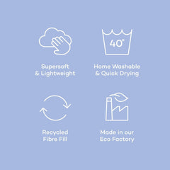 Night Lark Coverless Duvet Super King 6 Tog Spring Summer - Blue Garden Cuvertură super moale, confortabilă și ușoară, lavabilă la mașină și uscare rapidă, set de perne All-In-One, reversibil Plapumi si pilote Naty Shop