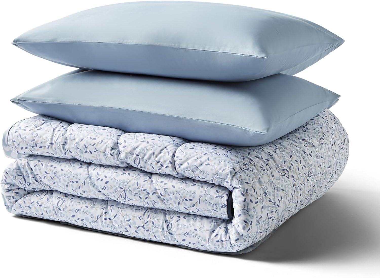 Night Lark Coverless Duvet Super King 6 Tog Spring Summer - Blue Garden Cuvertură super moale, confortabilă și ușoară, lavabilă la mașină și uscare rapidă, set de perne All-In-One, reversibil Plapumi si pilote Naty Shop