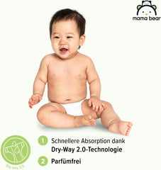 Scutece Mama Bear Disney Ultra Dry mărimea 4 (8-14 kg), alb, 84 bucăți (1 pachet) Naty Shop