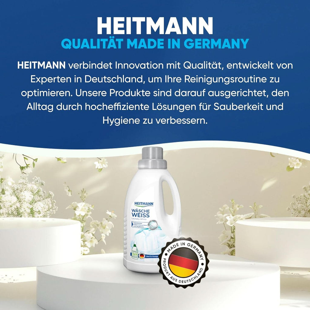 Înălbitor de rufe HEITMANN: Înălbitor lichid cu putere de albire pentru ceață gri și îngălbenire, fara clor, 500 ml Detergenti Rufe Naty Shop