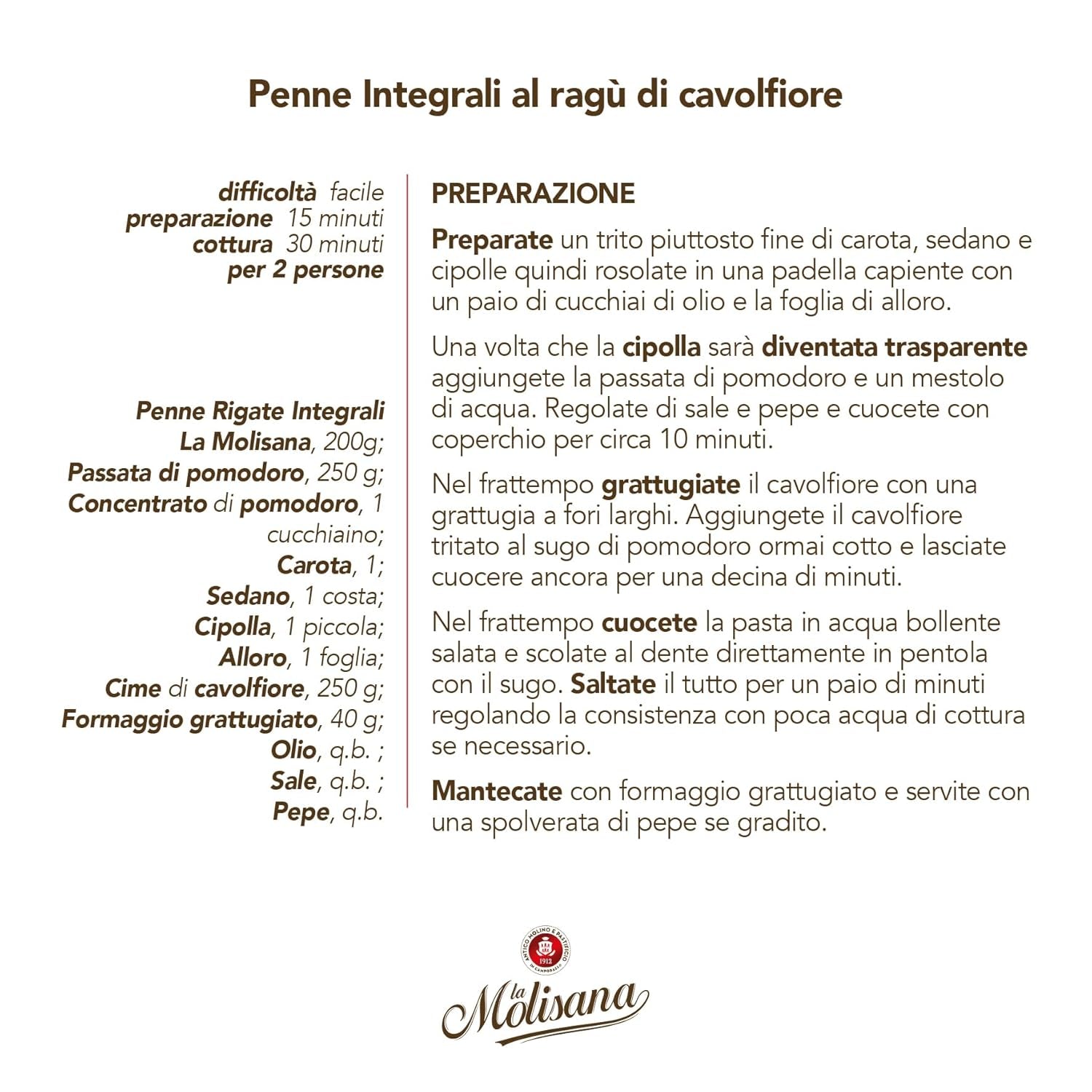 N°20 Penne Régate Integrale Pate 500 g - Lot of 6