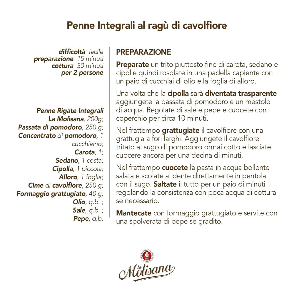 N°20 Penne Régate Integrale Pate 500 g - Lot of 6