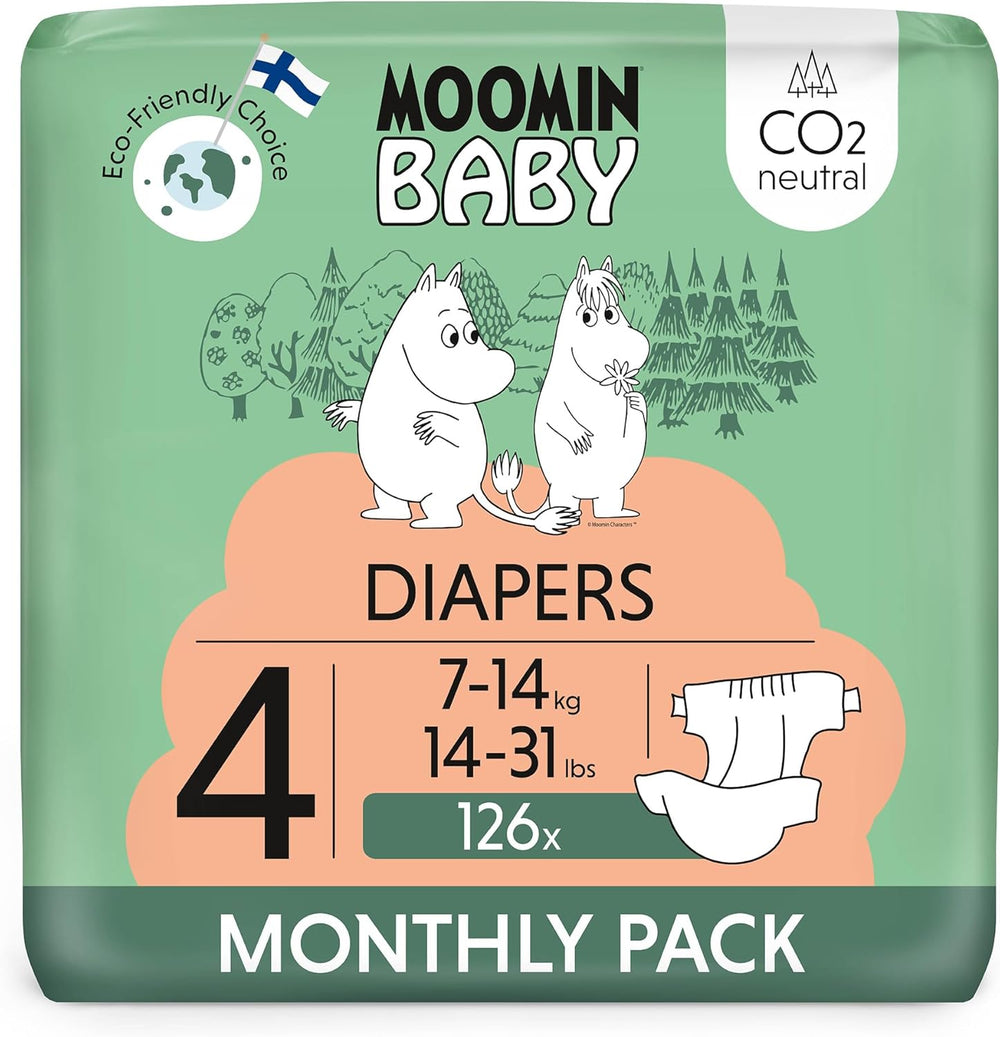 Moomin Baby Eco Diapers, Size 3, 5-8kg, 48 Pieces, Premium Soft Diapers | Soft and skin-friendly, breathable, absorbent, no unnecessary chemicals |