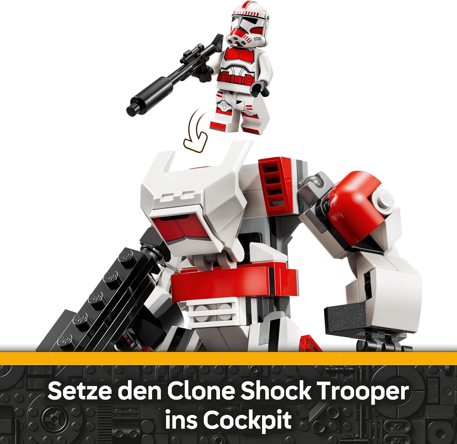 LEGO Star Wars 75448 Klon-Schocktruppen Mech - Bewegeliche Actionfigur mit Blastergewehr & Minifigur - Modellbau für Kinder - Geschenk für Jungen ab 6 Jahren & Star-Wars-Fans