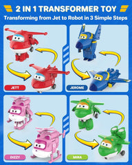 Super Wings Transform-A-Bots World Airport Crew - Seria 1 - Crew Collector's Pack - 15 figuri de jucărie - Figuri de 5,1 cm Action figures Naty Shop