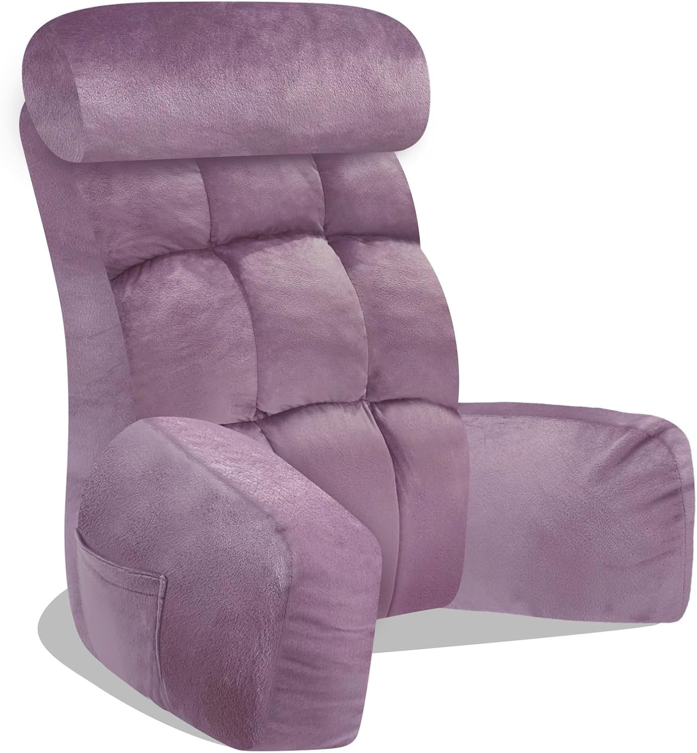 Pernă de citit pentru pat și canapea, pernă de spate pentru pat, pernă de citit cu spătar pentru adulți, confortabilă pentru a sta, a citi și a viziona televizorul pe podea sau pe canapea (Gri închis, 65 * 30cm)