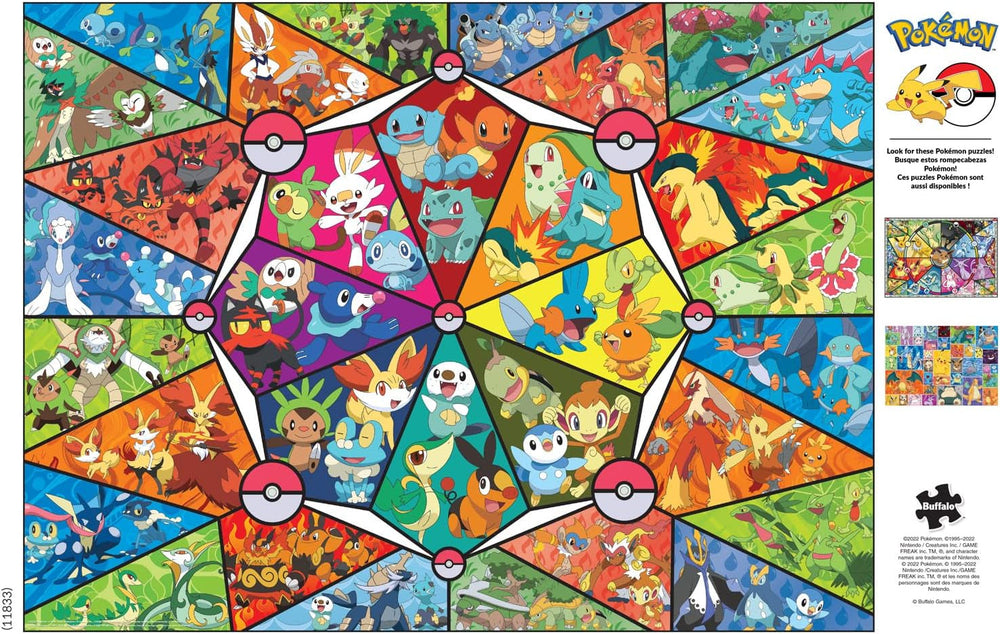 Buffalo Games - Pokemon - Stained glass starter - jigsaw puzzle 1000 pieces Puzzle Naty Shop