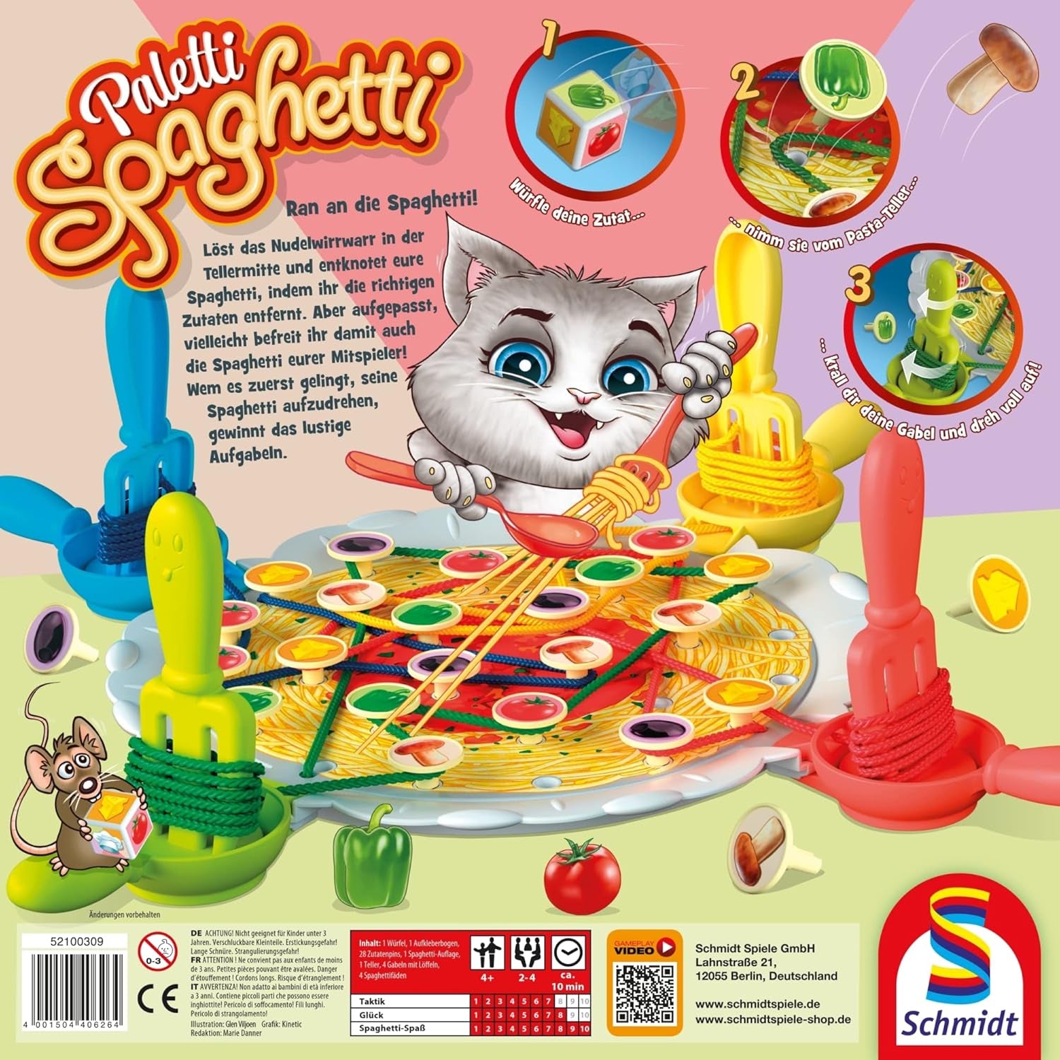 Schmidt Spiele 40626 Paletti Spaghetti, action game for children and adults