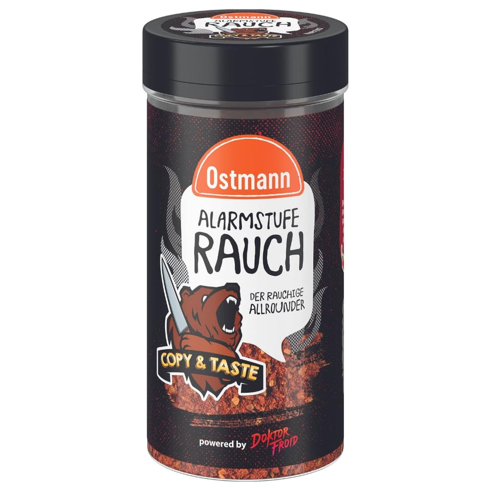 Ostmann Gewürze - Alarmstufe Rauch | Gewürzzubereitung mit Geräucherter Paprika | Für Burger, Grillfleisch und Co. | Doctor Freud 115 g in Streuer